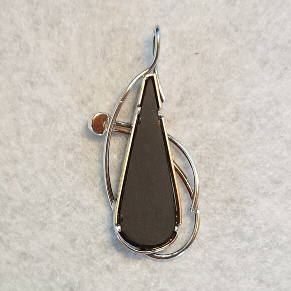 2’’ Vintage Sterling Silver Red Ammolite & Pearl Pendant – Canadian Original - Picture 10 of 11